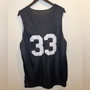 Black/White Mesh Reversible Pinny Jersey #33 Adult M